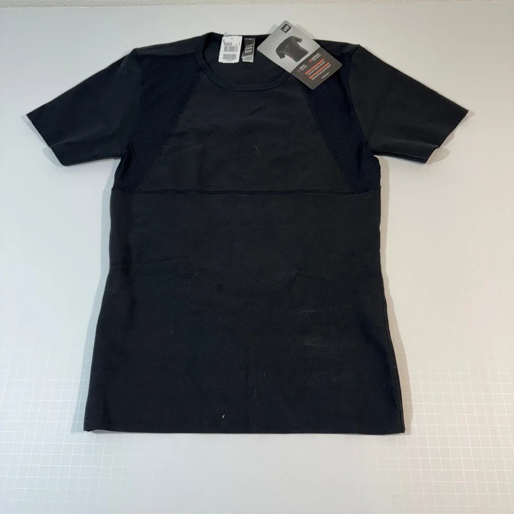 Leo Shaper Shirt Mens Large Black New Moderate Compression Crew Neck 035024